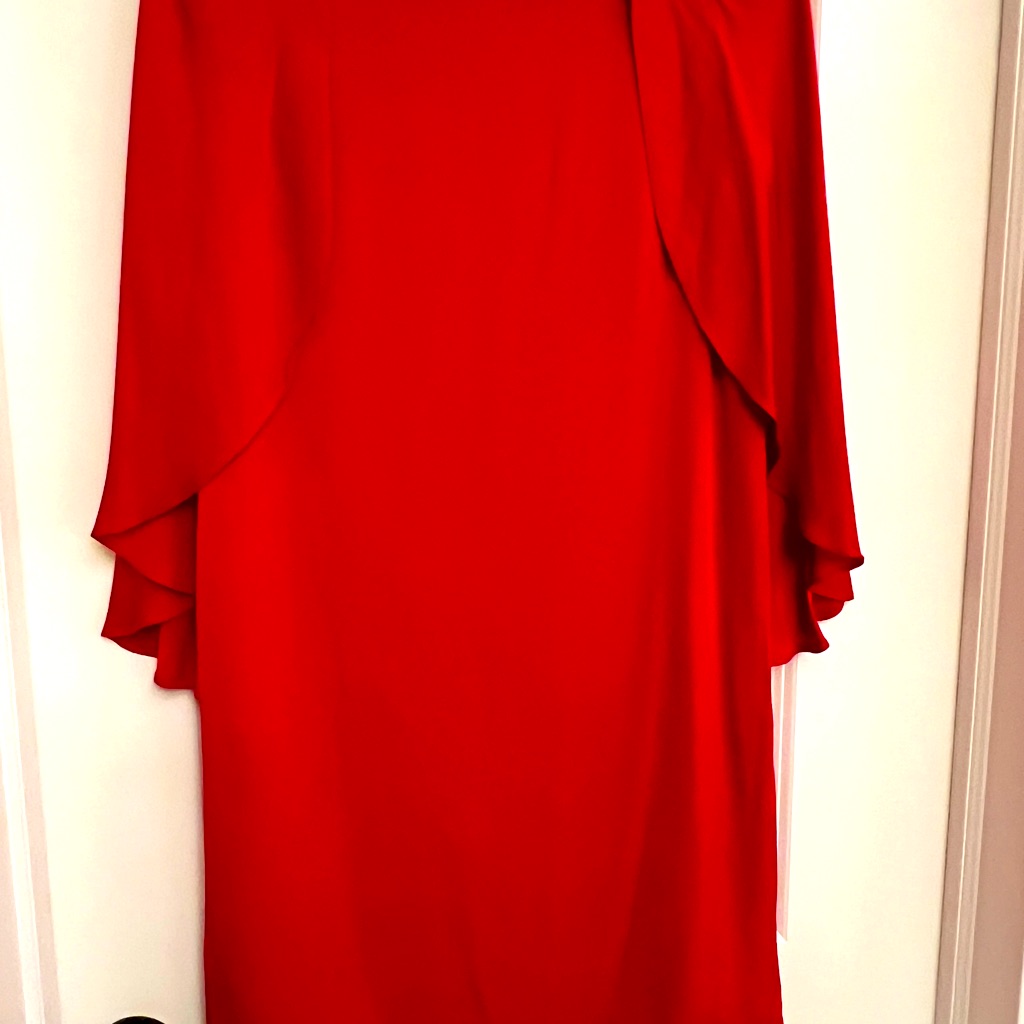 Milly Red Dress With Tank Straps And Flowy “Sleeves”. Size 4